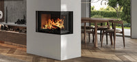 Nordic Fire Elite 70 in een moderne woonkamer met brandend haardvuur
