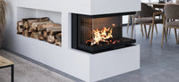 Nordic Fire Elite 3 in moderne woonkamer met brandend haardvuur