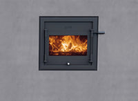 JAcobus 12 Kwadraat inbouw front met brandend vuur achter glas