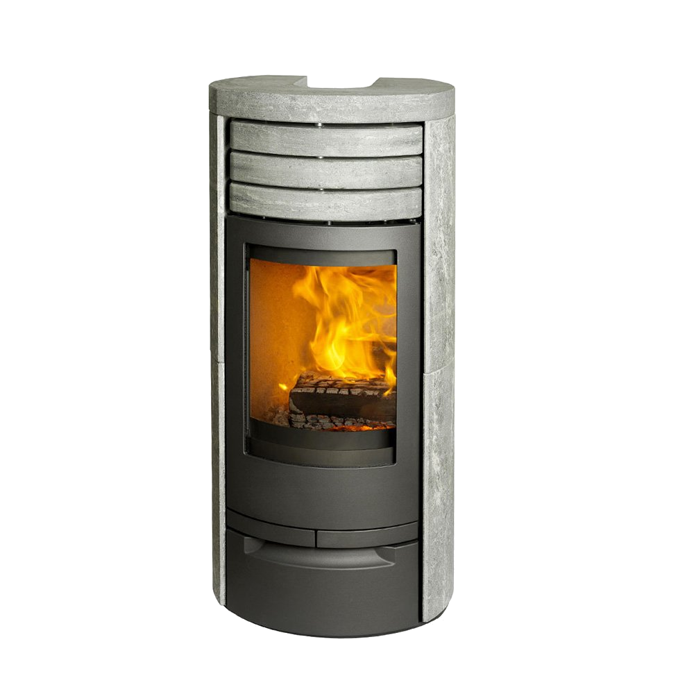 Jydepejsen Cosmo 971 speksteen special kachel met brandend vuur