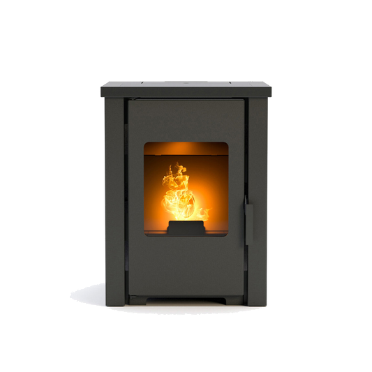 Duroflame Jurre T2.3 pelletkachel met brandend vuur