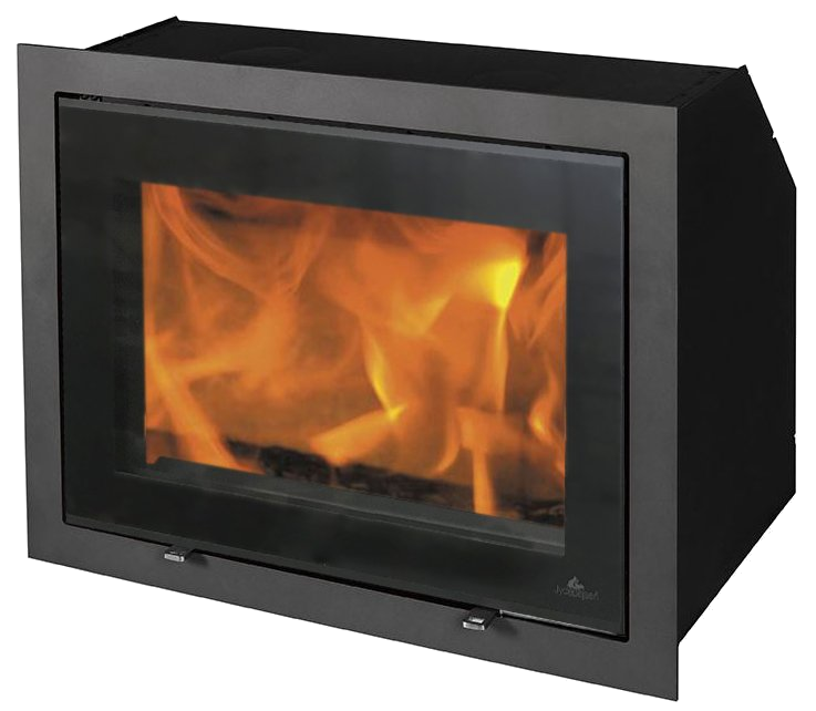 Jydepejsen H530 Modern zwarte inbouwhaard met zicht op vlammen