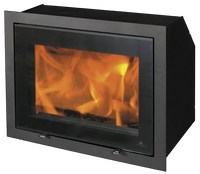 Jydepejsen H530 Modern zwarte inbouwhaard met zicht op vlammen