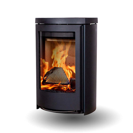 Jydepejsen Cozy Classic Wall zwarte wandkachel met brandend vuur