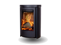 Jydepejsen Cozy Classic Wall houtkachel met zichtbare vlammen