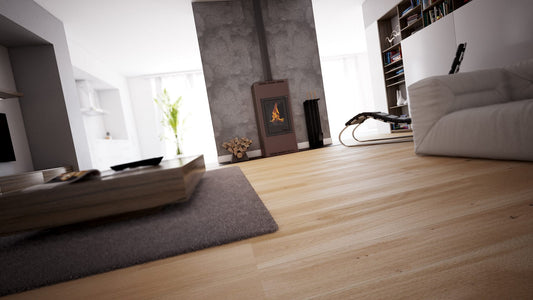 HS Flamingo Aquaflam 7 in moderne woonkamer met brandend vuur