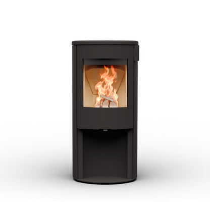 Wanders Kelio Box M zwarte kachel met brandend vuur