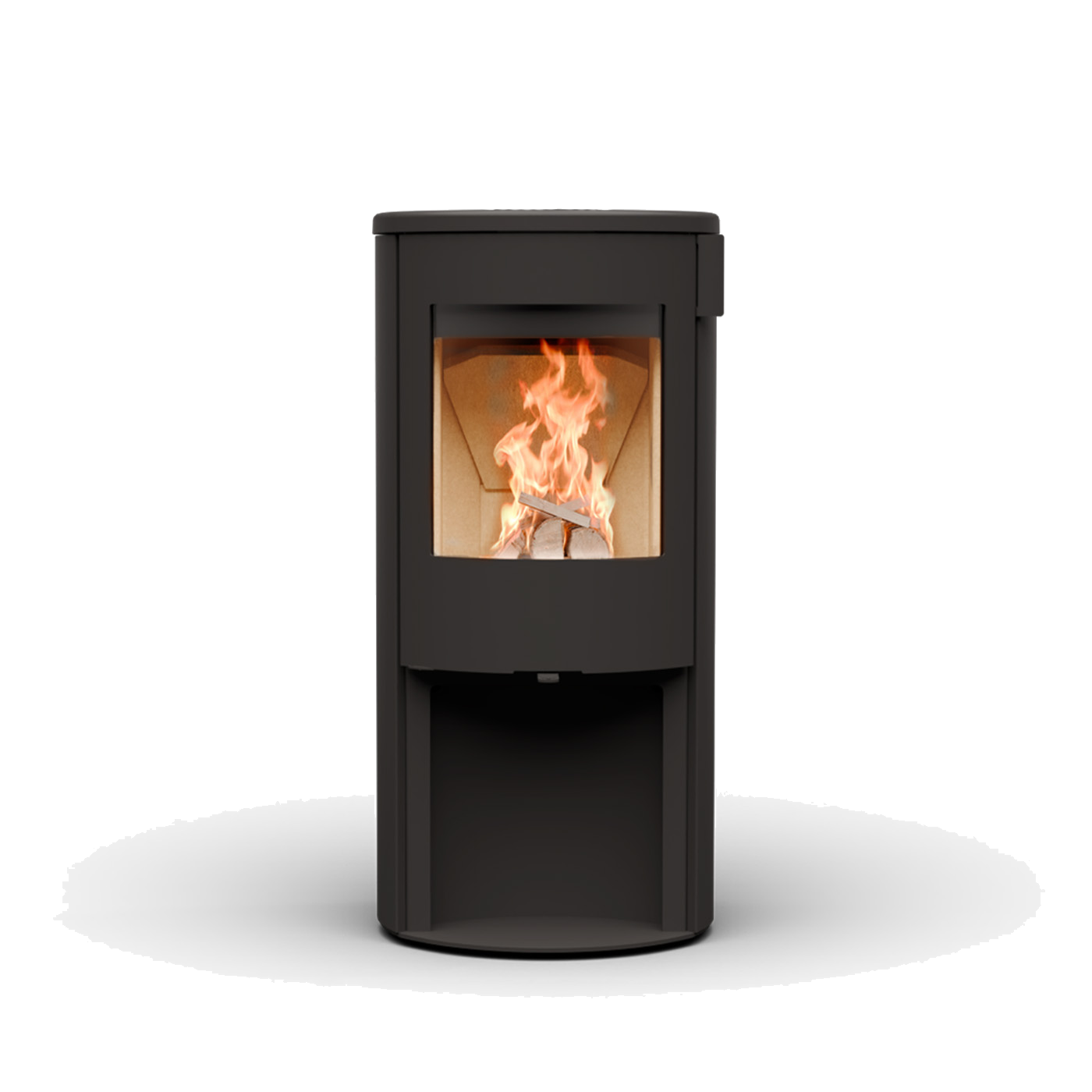 Wanders Kelio Box M zwarte kachel met brandend vuur