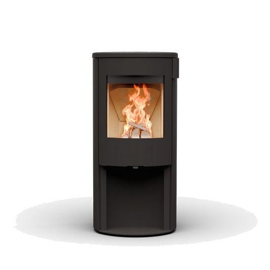 Wanders Kelio Box M zwarte kachel met brandend vuur