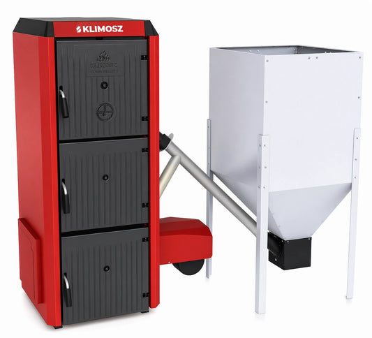 Klimosz Combi Pellet S30 met pelletreservoir en aansluitbuis