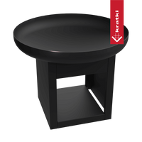 Kratki Crater 600 vuurtafel met ronde zwarte schaal