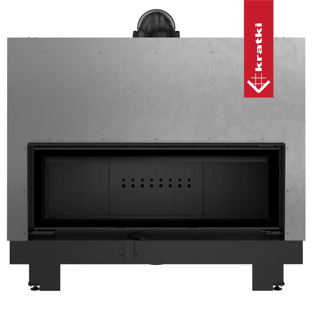 Kratki MB120 inbouwhaard met zwart front en metalen omkasting