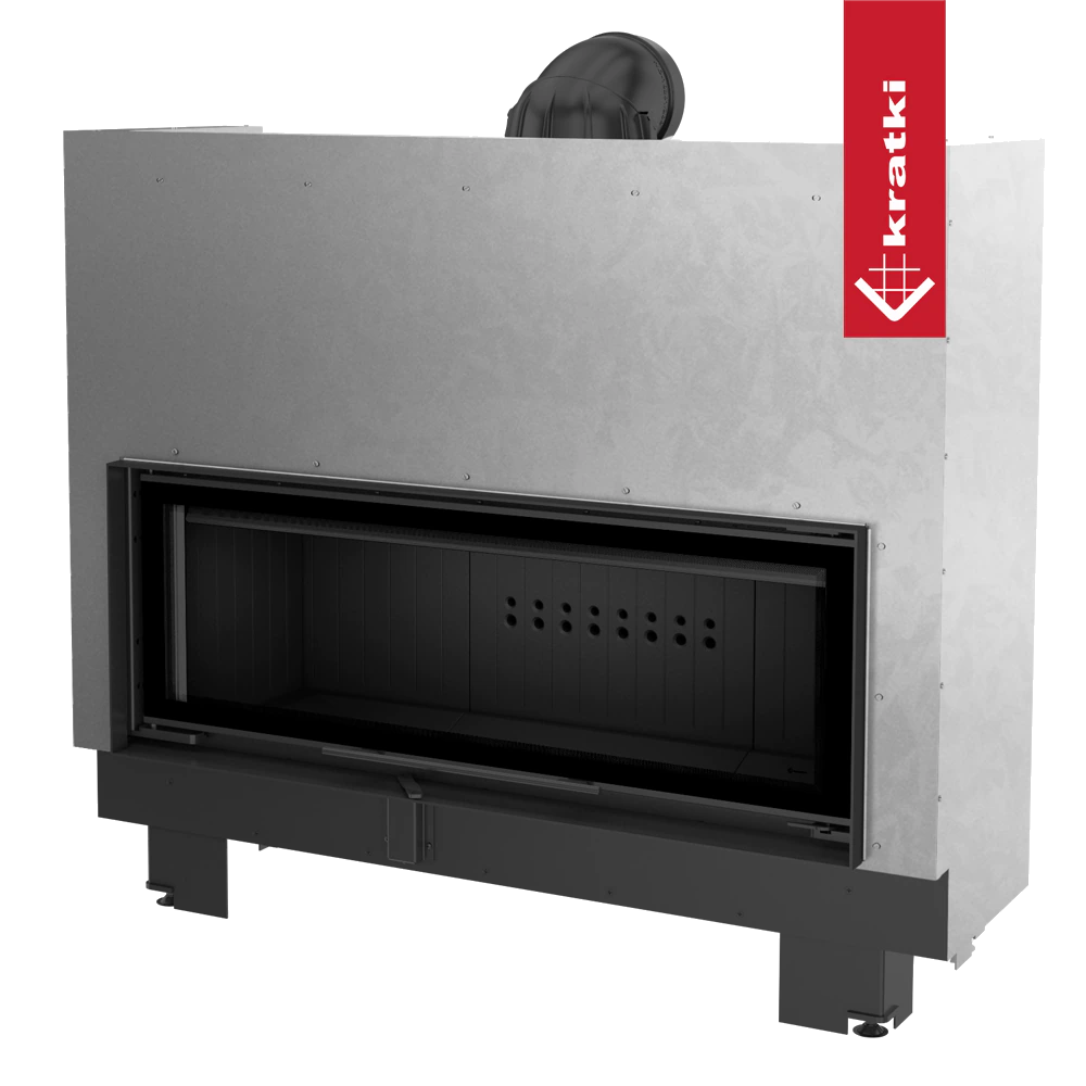 Kratki MB120 inbouwhaard met brede glazen deur