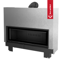 Kratki MB120 inbouwhaard met brede glazen deur