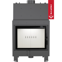 Kratki MBA CV inbouwhaard met glazen deur en grijze stalen behuizing