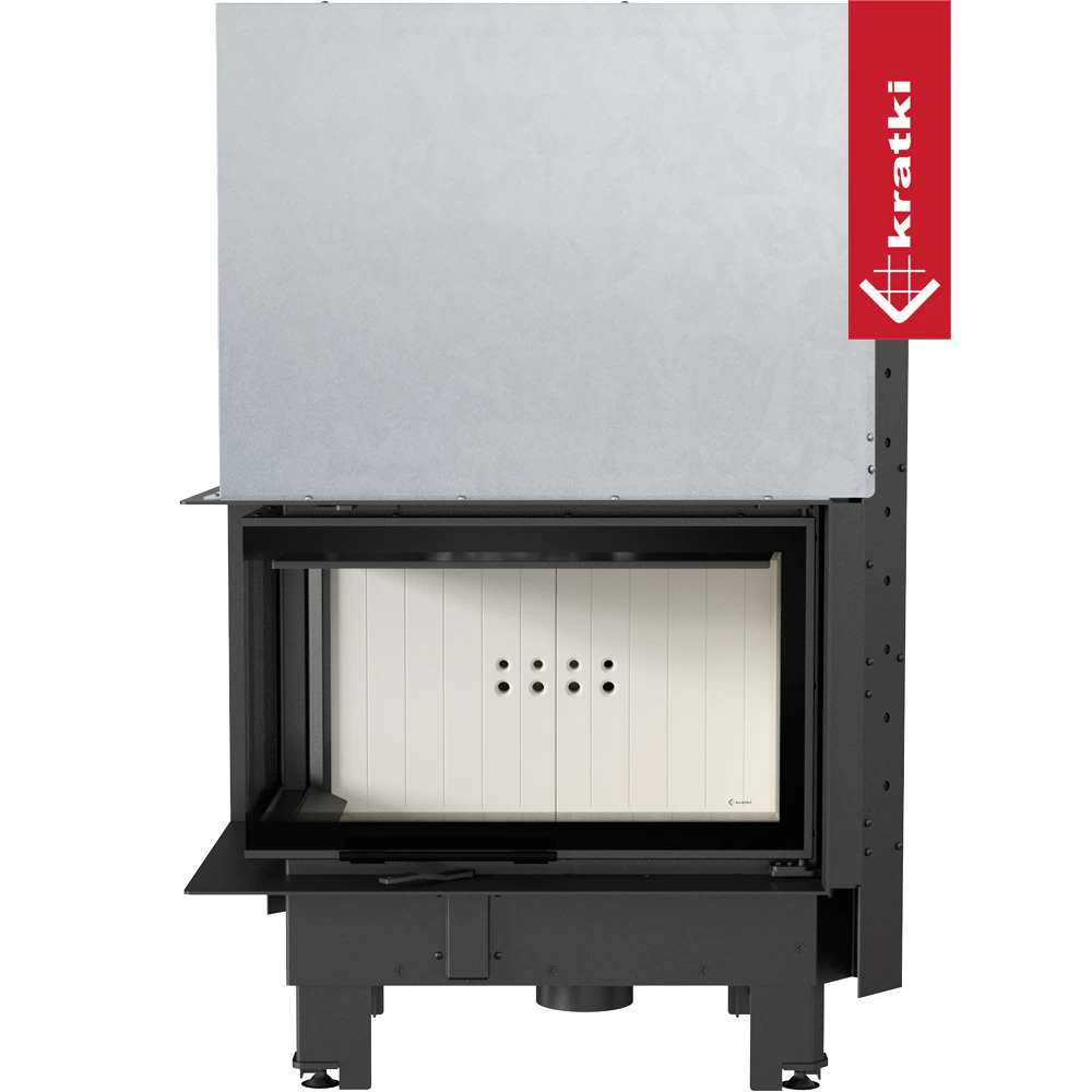 Kratki MBM inbouwhaard met zwart frame en glazen deur