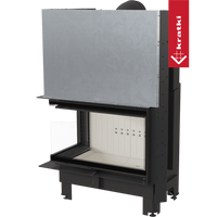 Kratki MBO inbouwhaard met zwart frame en open glazen deur