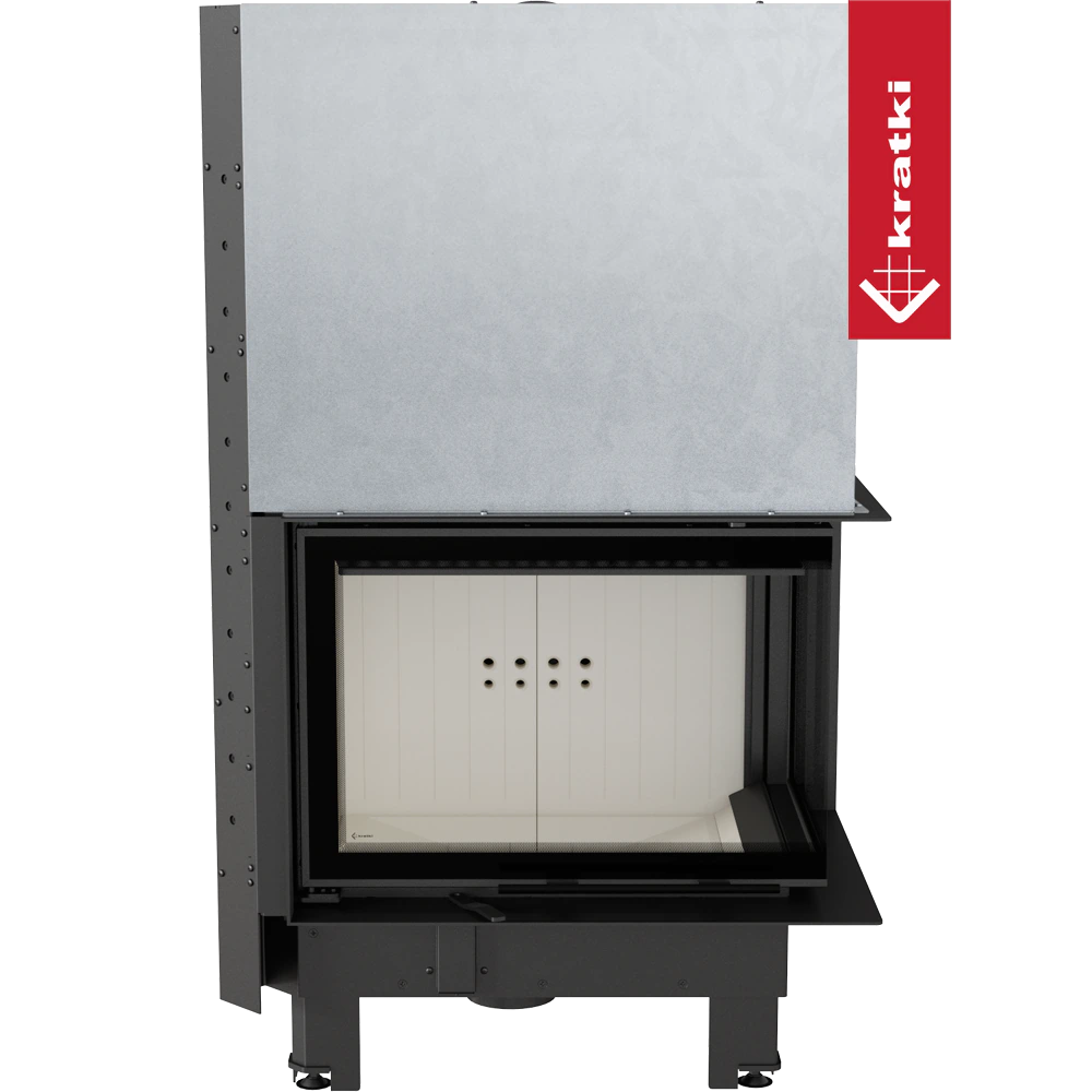 Kratki MBZ inbouwhaard met glazen deur en metalen behuizing