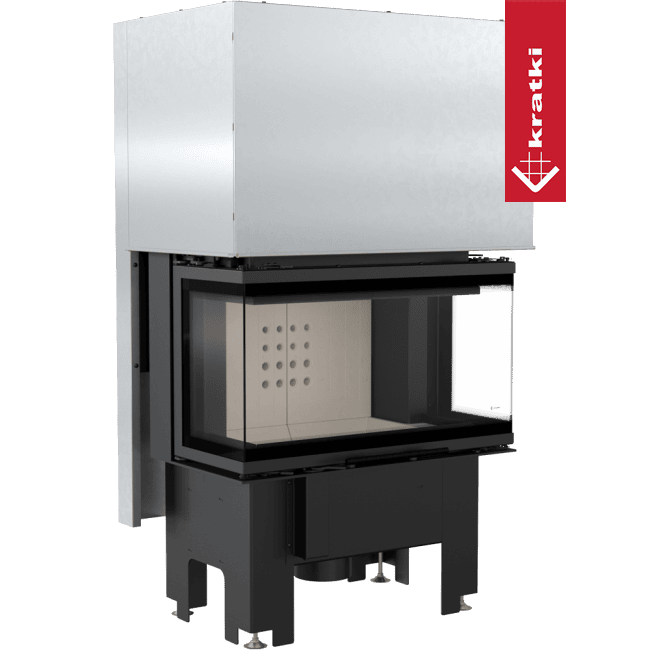 Kratki NBC 680/280 inbouwhaard met zwart front en metalen omkasting