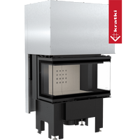 Kratki NBC 680/280 inbouwhaard met zwart front en metalen omkasting