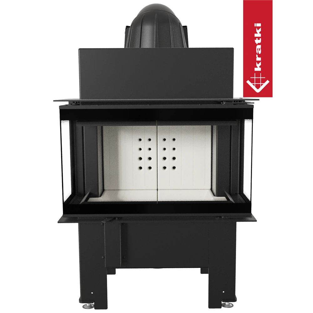 Kratki NBC 680/280 inbouwhaard met zwart frame en wit binnenwerk