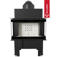 Kratki NBC 680/280 inbouwhaard met zwart frame en wit binnenwerk