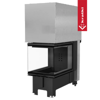 Kratki NBU 500/700 inbouwhaard met grote glazen ruit en metalen omkasting