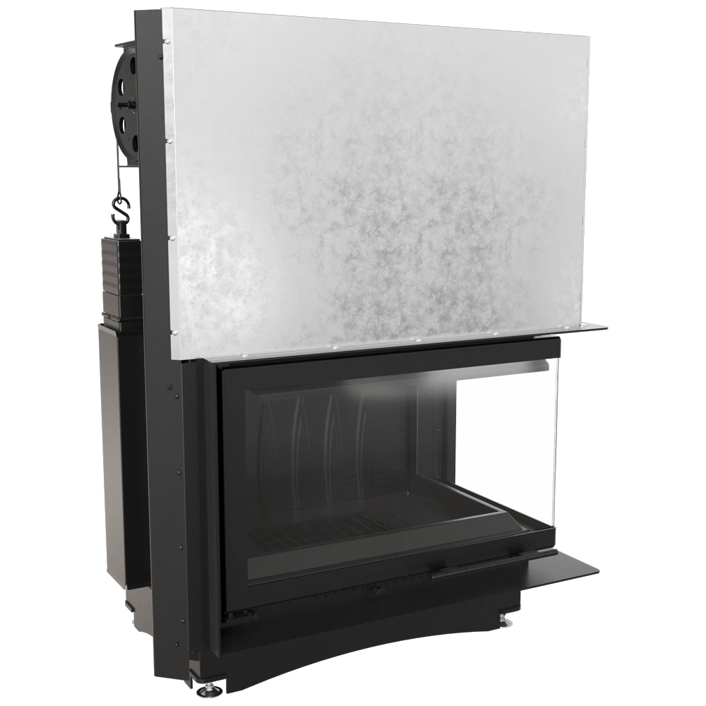 Kratki Oliwia inbouwhaard met groot glazen front en metalen bekleding