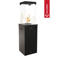 Kratki Patio Light terrasverwarmer met vlammen in glazen kolom