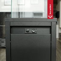 Kratki Patio Light buitenhaard met glazen windscherm en bedieningsknop
