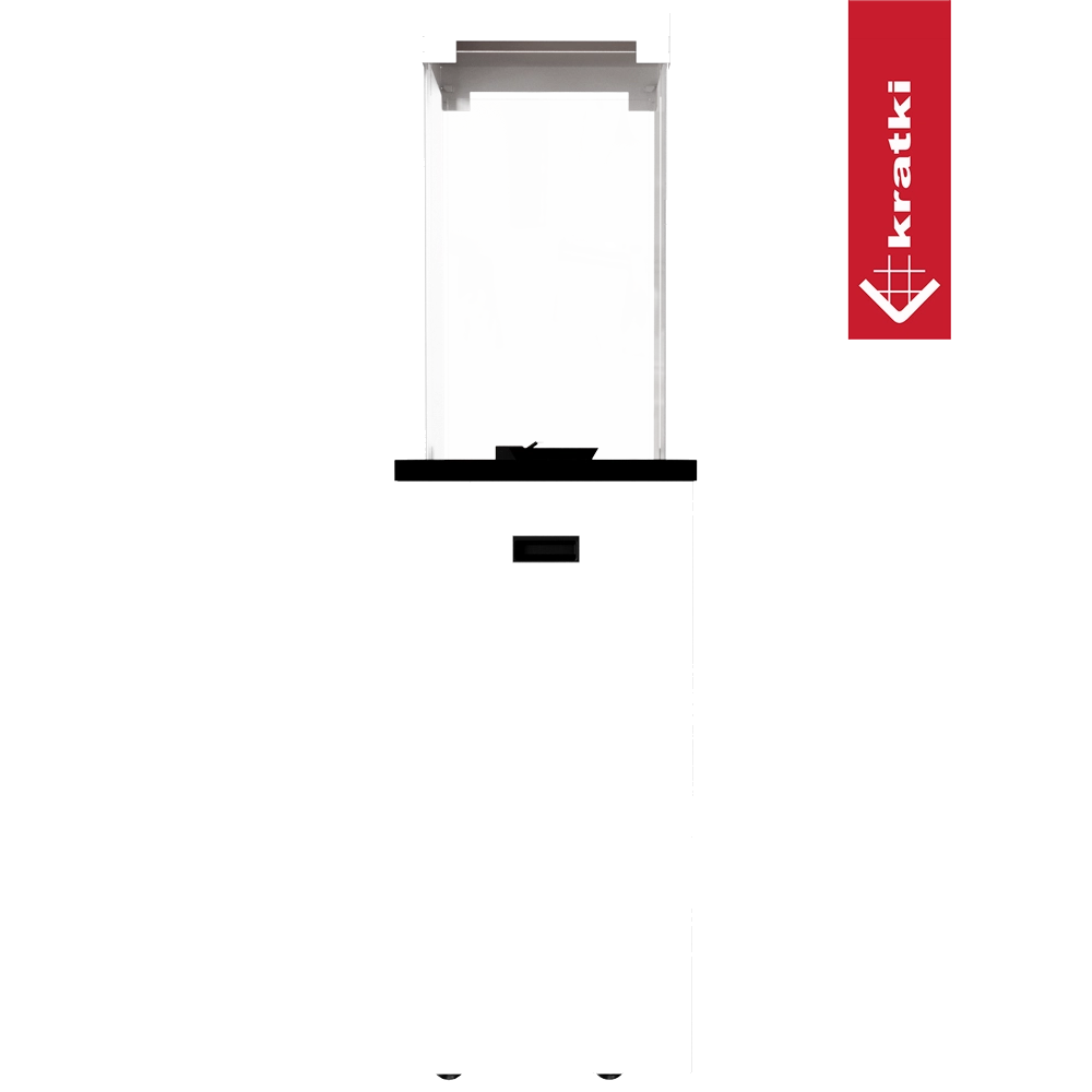 Kratki Patio Light terrasverwarmer met witte behuizing en glazen cilinder
