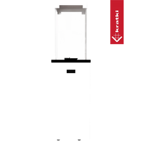 Kratki Patio Light terrasverwarmer met witte behuizing en glazen cilinder