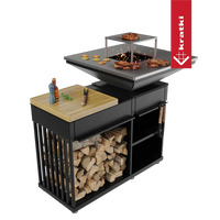 Kratki Quadrum BBQ buitenkeuken met grill en houtopslag