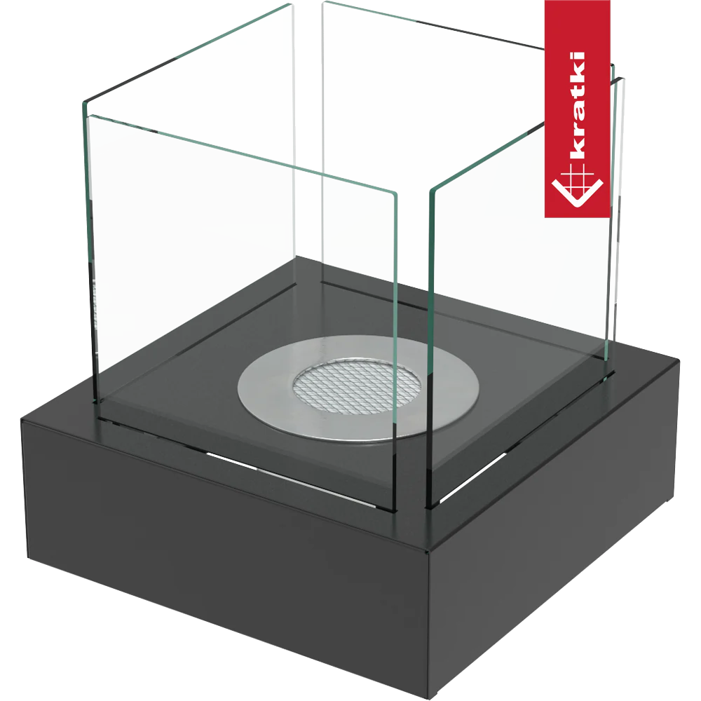 Kratki Tango3 TÜV tafelhaard van glas en zwart metaal