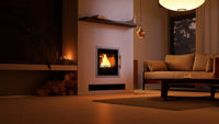 HS Flamingo S5 Inzet met brandend vuur in een moderne woonkamer
