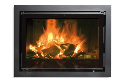 Spartherm Swing Inzet 51x45 met zichtbare vlammen achter glazen deur
