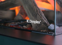 Dimplex e-MatriX 800/500 ST met vlammen en houtblokken achter glas