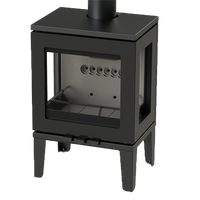 Charlton & Jenrick Purevision LPV5 houtkachel op pootjes, zwart, studio-opname