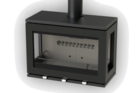 Charlton & Jenrick Purevision LPV8 Wall houtkachel, zwart, frontaal