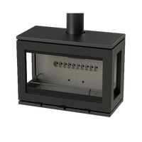 Charlton & Jenrick Purevision LPV8 Wall houtkachel op witte achtergrond