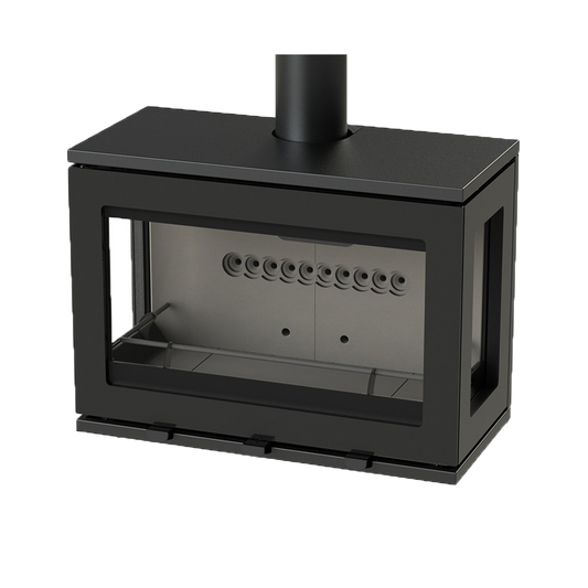 Charlton & Jenrick Purevision LPV8 Wall houtkachel op witte achtergrond