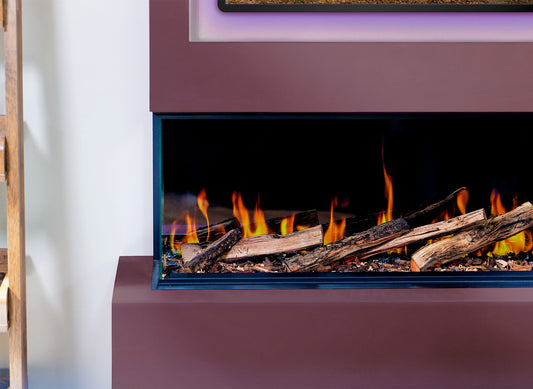 Charlton & Jenrick Luminosa 185 haard met houtblokken en vlammen