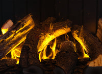 Dimplex Mapleton 100 met brandende houtblokken