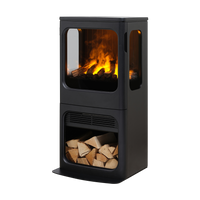Dimplex Mapleton 100 zwarte kachel met vlammen en houtopslag