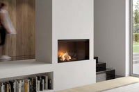 Faber Matrix Hybrid 1050/500 I Front ingebouwde haard in moderne woonkamer