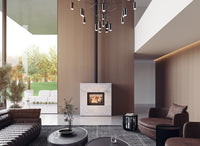 Altech Max Massiv W in moderne woonkamer met brandend vuur