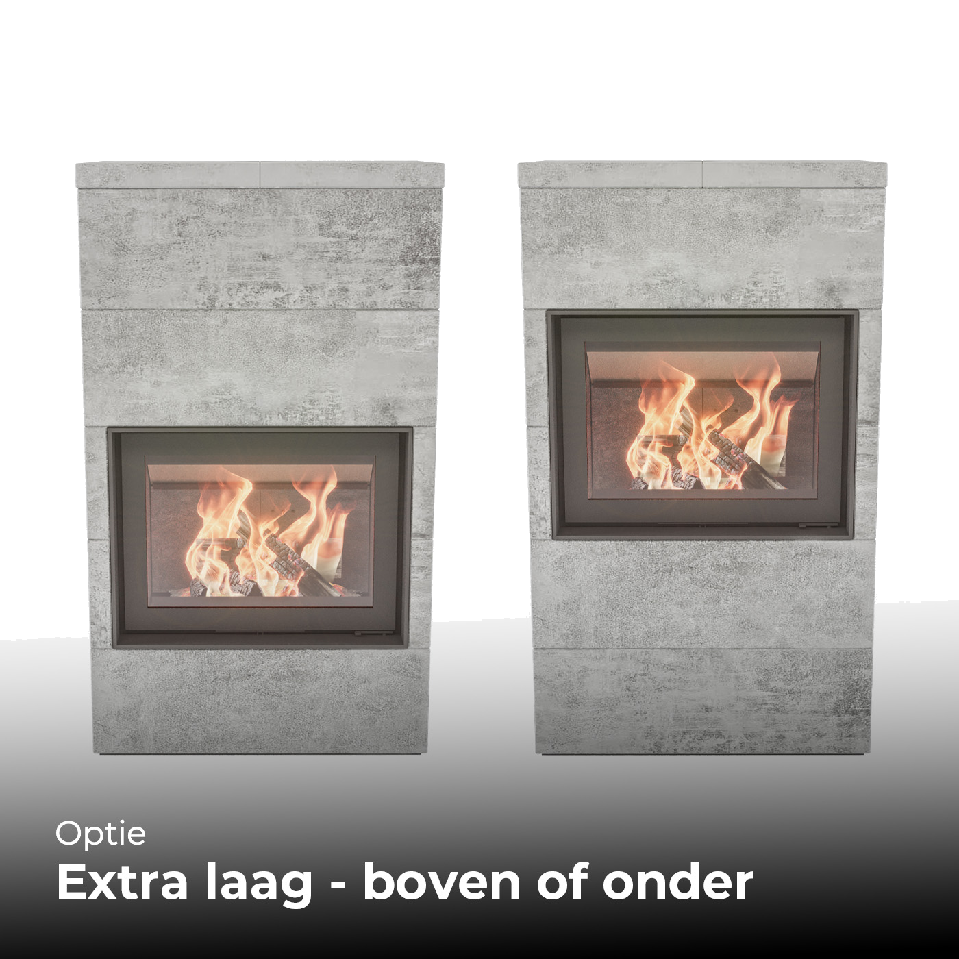 Altech Max Core W in lage uitvoering, twee varianten met haardvuur