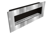 Icon Fires Nero Wall Frame 1450 wandhaard in RVS met zwarte inbouwopening