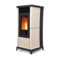 Nobis A10 Classic Plus pelletkachel met vlam, zwart en crème
