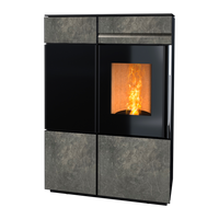 Nobis A10 Light 2020 pelletkachel met zwarte front en steenlook panelen